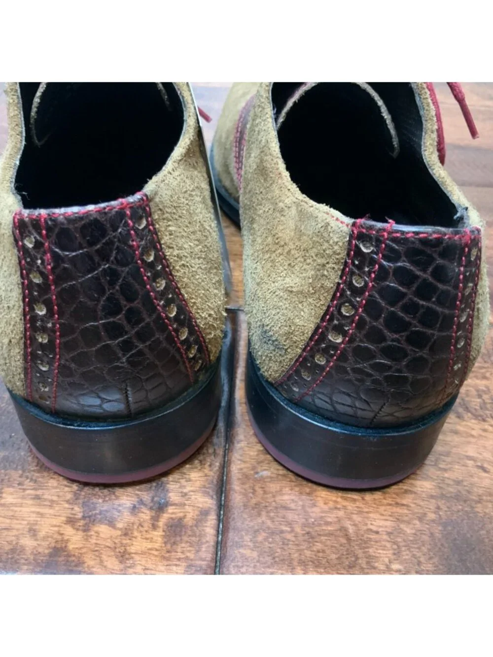Cole Haan Men's Brown Suede Leather Oxford Saddle Shoes, Size 9.5